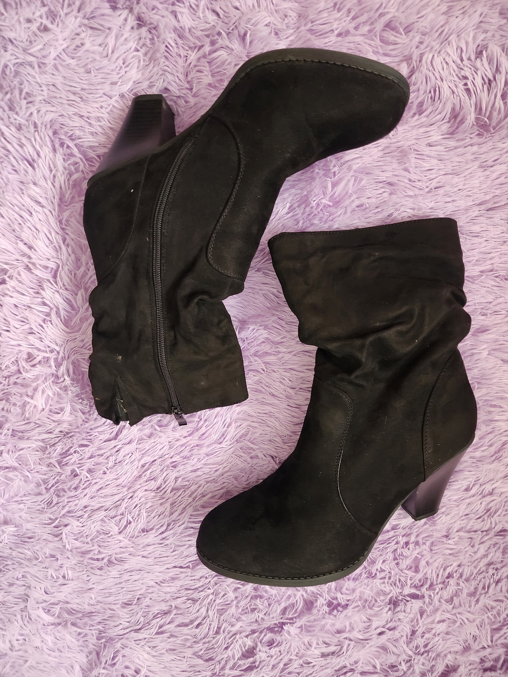 12W [Torrid] 3.5" Faux Suede Slouch Boots -Worn Once